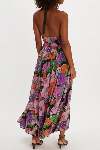 Floral Halter Vacation Dress