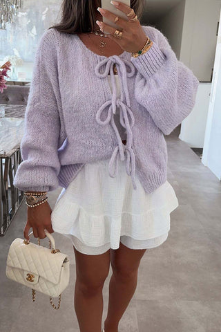 Tie-Front Oversized Cardigan