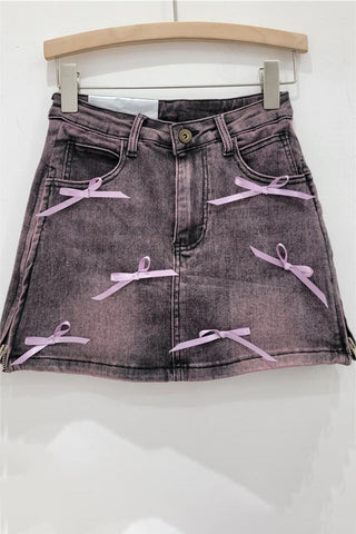 Bow-Accent Mini Skirt