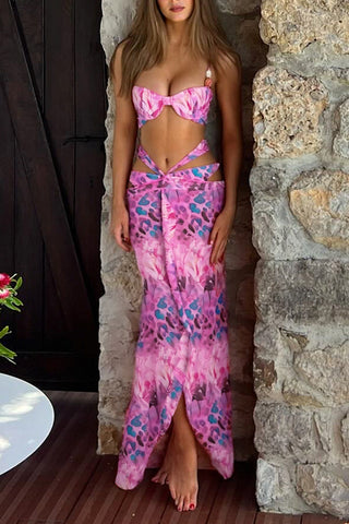 Artistic Print Bikini Dress