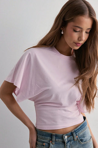 Ruched Waist Short Sleeve Top
