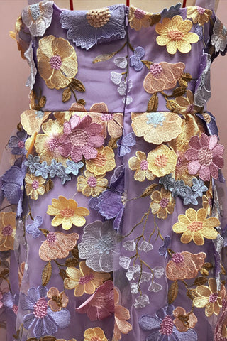 Floral Mesh Sundress with Tie Straps