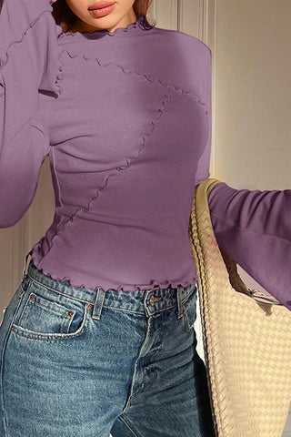 Flare Sleeve Ruffled Blouse