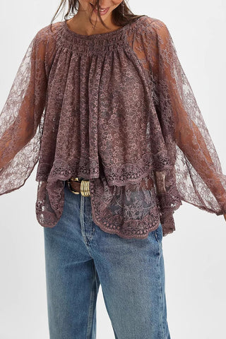 Off-Shoulder Lace Blouse