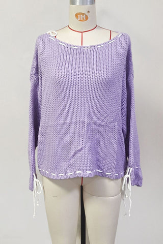 Bow-Trimmed Knit Sweater