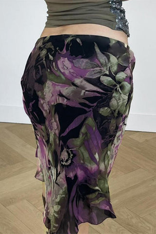 Floral-Print Mini Skirt