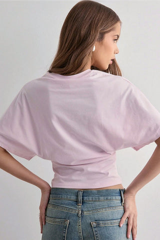 Ruched Waist Short Sleeve Top