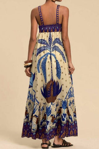 Tropical Relaxed Tiered Maxi Dress