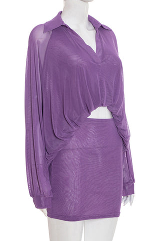 Chic Cropped Top and Skirt Set