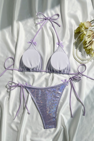 Stylish Tie-Front Bikini Set