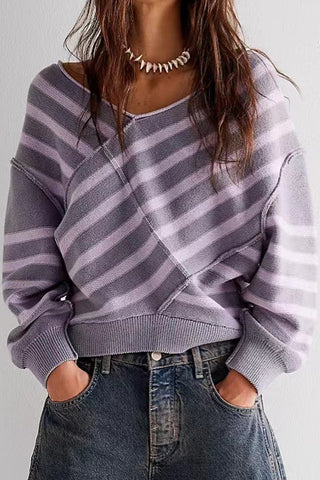Striped V-Neck Sweater
