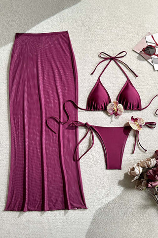 Floral Accent Bikini Set