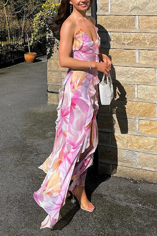 Floral Ruffle Vacation Dress