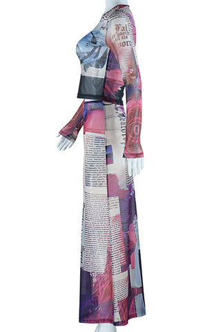 Stylish Long Sleeve Skirt Set
