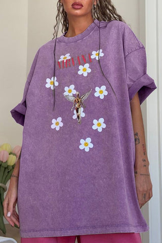 Floral Fairy Graphic Oversized Tee