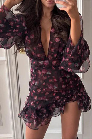 Floral Ruffled Casual Dress