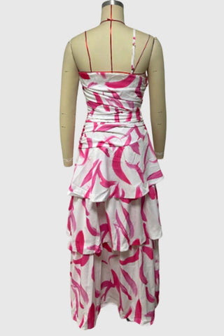 Floral One-Shoulder Casual Dress
