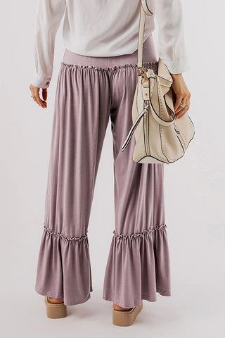 Drawstring High Waist Wide Leg Pants