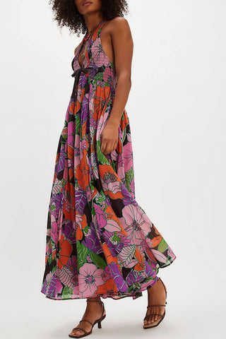 Floral Halter Vacation Dress