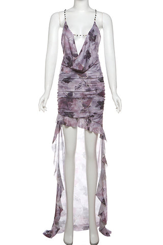 Ruched Crossover Casual Dress