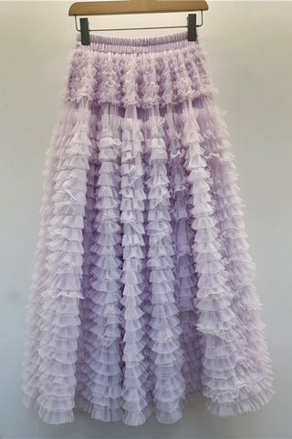 Layered Ruffle Maxi Skirt