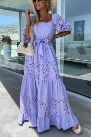 Off-Shoulder Lace Maxi Dress