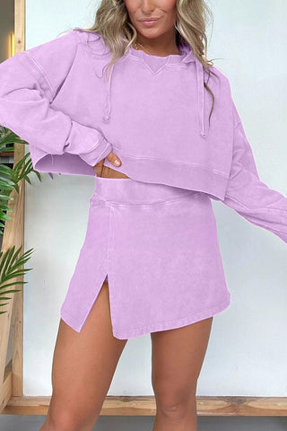 Cropped Hoodie and Skirt Set