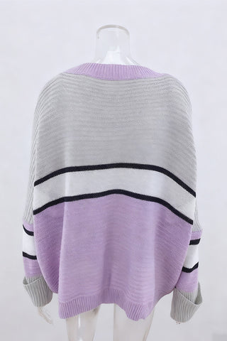 Oversized Striped Knit Sweater
