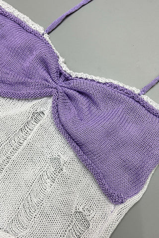 Knotted Mesh Tank with Sleeve Detail