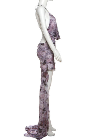 Ruched Crossover Casual Dress