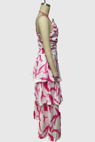 Floral One-Shoulder Casual Dress