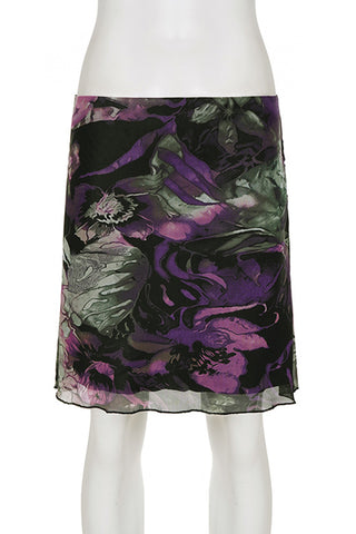 Floral-Print Mini Skirt