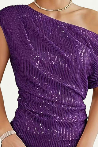 One-Shoulder Sequin Tank Top