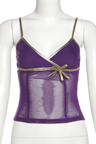 Bow-Accented Sheer Camisole