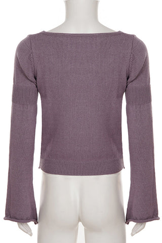 V-Neck Sweater with Graphic Detail