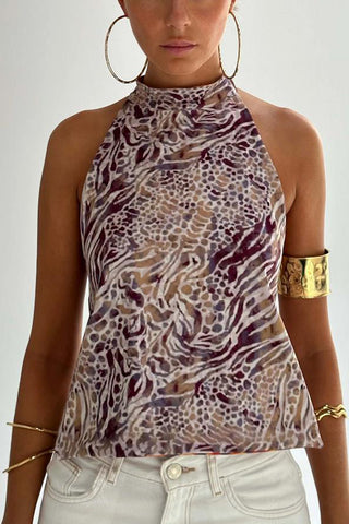 Polka Dot High Neck Tank Top