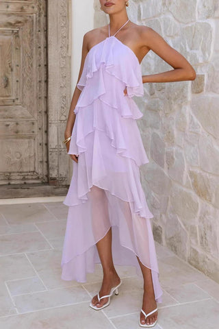 Layered Halter Maxi Dress