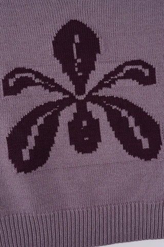 V-Neck Sweater with Graphic Detail