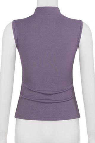 Artistic High Neck Tank Top