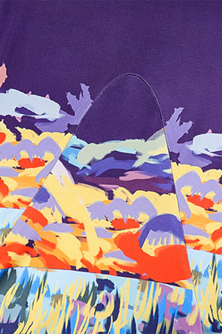 Sleeveless Maxi Dress with Artistic Print