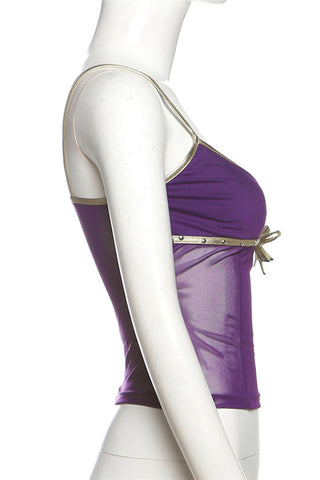 Bow-Accented Sheer Camisole