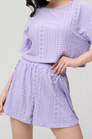 Eyelet Crop Top and Short Set