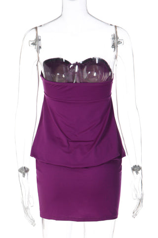 Strapless Draped Evening Dress