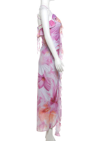 Floral Ruffle Vacation Dress