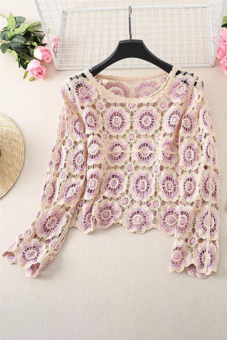 Crochet Lace Floral Blouse