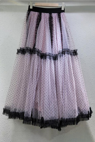 Layered Mesh Maxi Skirt