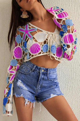Crochet Cover-Up with Sea Motifs