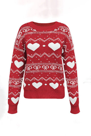 Geometric Heart Knit Sweater
