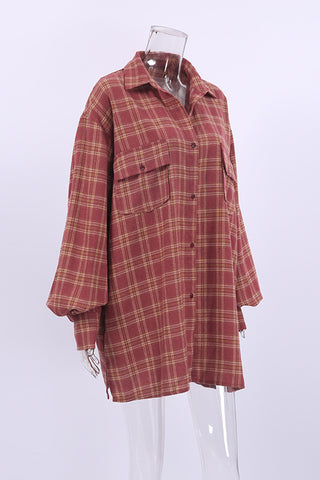 Oversized Plaid Blouse