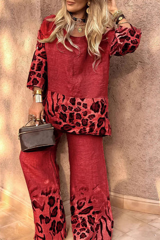 Leopard Print Two-Piece Set